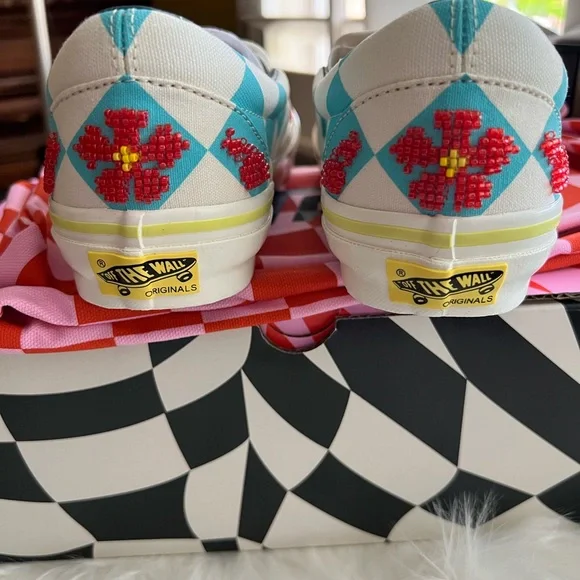 Shoes-Gucci X Vans SOLD OUT Blue Beaded Slip-on. NIB UNISEX Women’s 7.5 /Men’s 6 - Picture 11 of 17